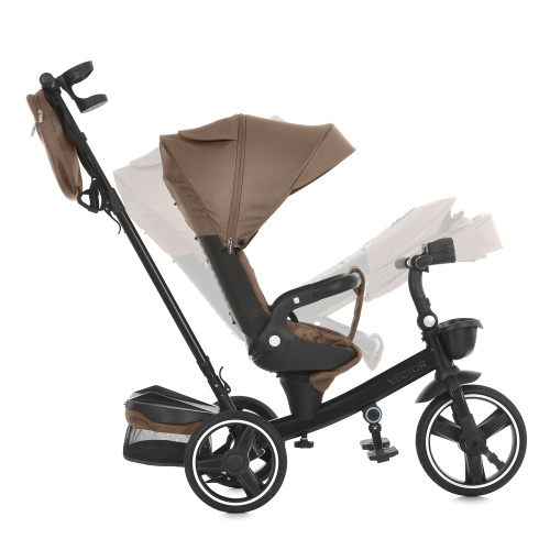 Велосипед дитячий триколісний El Camino ME 1162-1 VECTOR Beige Praline (колеса: передні Ø26 см, задні Ø23 см, батьківська ручка, фара) фото 5