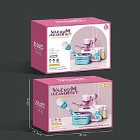 Набір для прибирання 688-6 пилосос на батарейках, відро, щітка, пляшечки для миючих засобів, в коробці