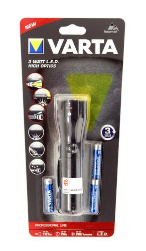 Картинка  Фонарь VARTA 3W LED High Optics Light 3AAA (18810101421) от магазина cd-market