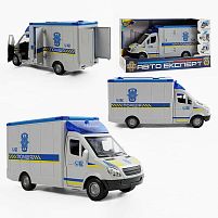 Машинка ТК-73429 "Авто Експерт", "Поліція", ОЗВУЧУВАННЯ УКРАЇНСЬКОЮ МОВОЮ, інерція, звук, підсвічування, вірші, пісні, звук сирени, двері та дах