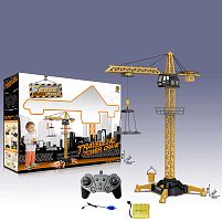 Кран на радіокеруванні 8640-1 акумулятор 4.8 V, USB кабель, пульт 2.4 GHZ, звук, підсвічування, масштаб 1:18, кабіна обертається, підіймає вантаж,