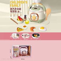 Мультиварка 689-3 2 кольори, розмір -18х18х18 см, парогенерація, підсвічування, продукти, посуд, на батарейках, звуки, пісні, рухомі елементи,