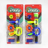 Автомат 5029 2 кольори, 8 м'ячиків, 6 м'яких патронів, помповий механізм, на листі