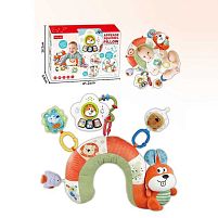 Розвивальна подушка BY 122 "Білочка", підвіска-піаніно, 2 режими, мелодія, звуки нот і тварин, світло, пискавка, брязкальце, в коробці