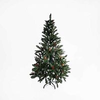 Ялинка штучна C 66874 висота - 125 см, розбірна, прикрашена ягодами й шишками, в коробці