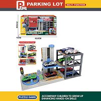 Парковка G 714 багаторівнева, механічний ліфт, механічний оберт платформи, 3 металопластикові машини, довжина: 7 см, аксесуари, в коробці