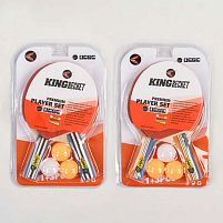 Ракетка M 44481 для пінг-понгу 2 види, 2 шт + 3 кульки, в слюді