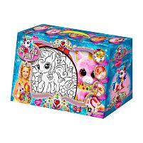 Креативна творчість "Royal Pony" RP-01-08U "Danko Toys", сумка-розмальовка, м’яка іграшка, аксесуари, акрилова фарба, пензлик, в коробці
