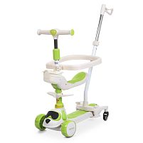 Картинка  Самокат триколісний iTrike JR3-166-5-GR (колеса: передні Ø4.33"/заднє Ø3.15"/PU, рама: пластик, підсвітка, до 25 кг) магазин cd-market