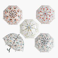 Парасолька C 68617 напівавтомат, d = 70 см, довжина 65 см, 8 спиць, поглиблений купол, в пакеті, ВИДАЄТЬСЯ МІКС ВИДІВ