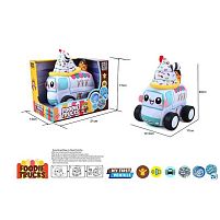 Машинка м`яка QL 8102 C-5 "Фургон з морозивом", звуки транспорту, веселі мелодії, вібрація, знімний чохол, гумові шини, на батарейках, в коробц