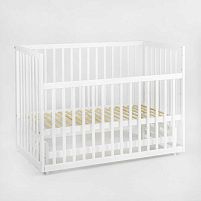 Ліжечко дитяче "Софія-2" - шарнір-підшипник з опускною боковиною, біла палочка (Білий)