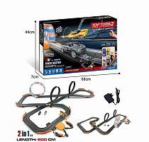 Трек A 65-4 A підсвічування, механічне табло, довжина треку 900 см, 2 машинки, 2 джойстики, від батарейок/мережі, масштаб 1:64, в коробці