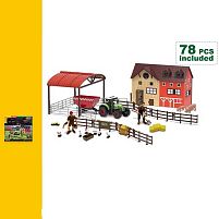 Ферма 550-24 K трактор, звуки, підсвічування, інерція, будинок, загін для тварин, фігурки тварин, герой, в коробці