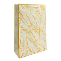 Пакет подарунковий паперовий XXL "Golden marble" 51*72*18см Stenson ST01627-XXL