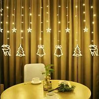 Гірлянда-фіранка світлодіодна "Christmas lights" 2.5*0.85м 120led Stenson R92657