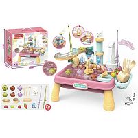 Риболовля 1205-4 автоматична подача води, 20 елементів, рибки, посуд, на батарейках, 2 вудки, механічний запускач, гірка з помповим механізмом, в