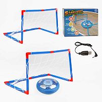 Аерофутбол X-Toys JYS 20318 (2в1: аерофутбол + нічник, вбудований акумулятор, ворота із сіткою, 4 присоски, підсвічування)