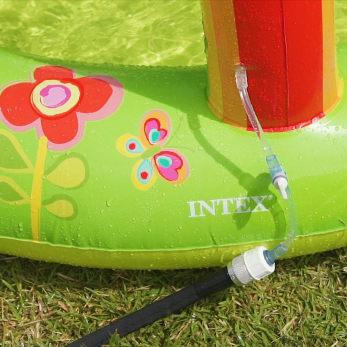 Дитячий надувний ігровий центр Intex 57154 «Під водою» (104*180*290 см, два басейна 206+175 л, гірка, фонтан, навіс, ненадувне дно, до 81 кг) фото 6