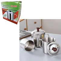 Кружки з кришками SS 5шт/наб 9-13см Stenson R93224