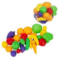 Овочі та фрукти 010/9 "Bamsic", розмір - 34х21х15 см, 11 овочів, 15 фруктів, в сітці