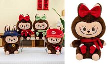 М`яка іграшка M 19514 герой, розмір - 23х15х36 см, м’яке хуро, синтепон, вишите обличчя, бантик, шарфик, рукавички, ВИДАЄТЬСЯ ТІЛЬКИ МІКС ВИДІВ