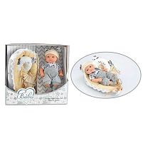 Пупс 220-1 висота 20 см, комбінезон, шапочка, шкарпетки, рушник, матрацик з подушечкою, в коробці