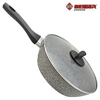 Сковорода лита покриття "Granite" інд.дно з кришкою 28см Stenson 10333