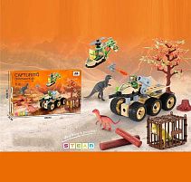 Конструктор J 6613 94 деталі, інструменти, ігрові фігурки, гумові шини, в коробці