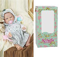 Пупс QM 24039 "TK Group", функціональний, датчик руху, звуки: сміх, плач, засинає, висота: 42 см, гумовий, пустушка, пляшечка, памперс, шапочка,
