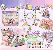 Набір для створення прикрас L 5342 герой, фігурки, намистини, основа для браслетів та намиста, гаманець, окуляри, в коробці, ВИДАЄТЬСЯ ТІЛЬКИ