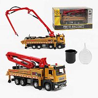 Спецтехніка LS-0749-17 “Авто Експерт”, “Автобетононасос”, металопластик, масштаб: 1:32, інерція, підсвічування, звук, рухома довга стрілка, об