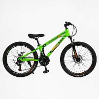 Велосипед двоколісний спортивний Corso PRM-24915 «Primary» (колеса Ø24"/гума, рама: 11"/сталь, швидкостей: 21, обладнання Saiguan)