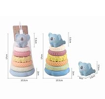 Пірамідка 638-211 сенсорні кільця, висота 17 см, гумова, в сітці