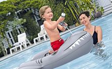 Плотик дитячий надувний для плавання BestWay 42073 «Акула» (115*160 см, ручки, водяний пістолет, вік 3+, до 45 кг)