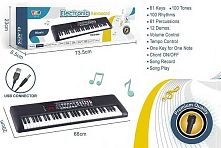 Синтезатор Q 888 61 клавіш, 12 мелодії, 100 тонів, 100 ритмів, від батарейок та від мережі, у коробці