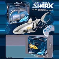 Акула на радіокеруванні S 809 масштаб: 1:18, акумулятор: 3.7 V, пульт: 2.4 GHz, підсвічування, плаває у воді, повертає, режим демонстрації, в ко