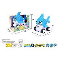 Машинка м`яка QL 8804 C-5 “Акула”, звуки транспорту, веселі мелодії, вібрація, знімний чохол, гумові шини, на батарейках, в коробці