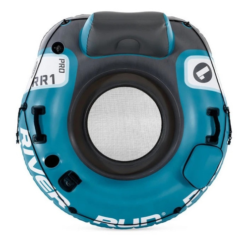 Крісло-коло надувне для плавання Intex 56843 «Run Pro» (132*140 см, підсклянник, спинка, тримач для тел., ручки, трос, сітка на дні, 10+, до 100 кг) фото 3