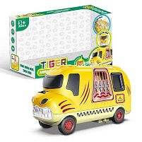 Машина музична HY 681 з тигром, розмір: 27х10х14.5 см, світло, звуки, їде вперед, фігурка тигра рухається, в коробці