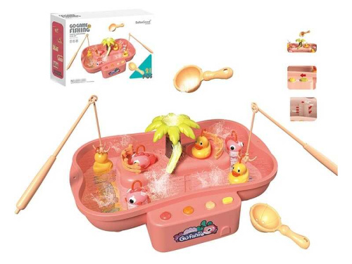 Риболовля 889-260 із гачками, циркулює водичку, 6 мелодій, 3 рибки, 3 каченяти, 2 вудочки, наліпки, 2 черпачки, в коробці