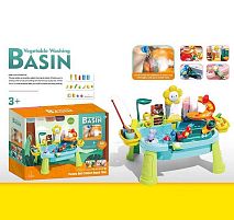 Риболовля WD 814 B 59х33х42 см, 40 елементів, автоматична подача води, вудочка, рибки, спуски, світло, парогенерація, на батарейках, в коробці