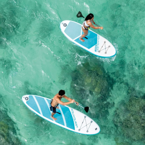 Надувна дошка для серфінгу (SUP-борд) Aqua Quest 240 Intex 68241 (13*76*240 см., весло, ліш, насос, сумка, до 120 кг.) фото 12
