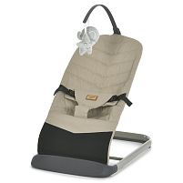 Крісло-шезлонг для немовлят (баунсер) El Camino ME 1178-1 Taupe Beige (з натурального льону, механізм гойдання: від рухів дитини)