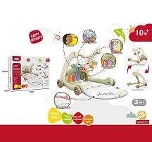 Ходунки 368-65 G 3в1, килимок, музична панель, музика, регулювання гучності, підсвічування, 5 підвісок, в коробці