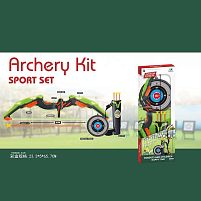 Лук 988-670 3 стріли на присосках, підсвічування, на батарейках, довжина лука 62 см, футляр для стріл, мішень, в коробці