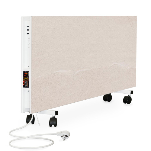 Електрична інфрачервона керамічна панель (обігрівач) EraFlyme C2/1200P (1.2 kW, 22 кв.м., бежева, клімат-контроль, двостороння, колеса, 6*45*90 см.) фото 4