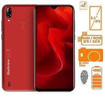Картинка  Смартфон Blackview A60 Pro 3/16GB Dual SIM Red OFFICIAL UA (6931548306085) магазин cd-market