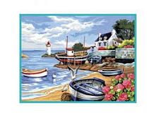 Картинка  Набор для творчества Sequin Art PAINTING BY NUMBERS SENIOR Fishing Village SA1035 магазин cd-market