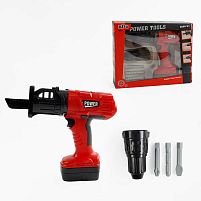 Електричний інструмент KY 1068-106 дриль-лобзик на батарейках, звук, рухливі елементи, реверс, знімні насадки, в коробці